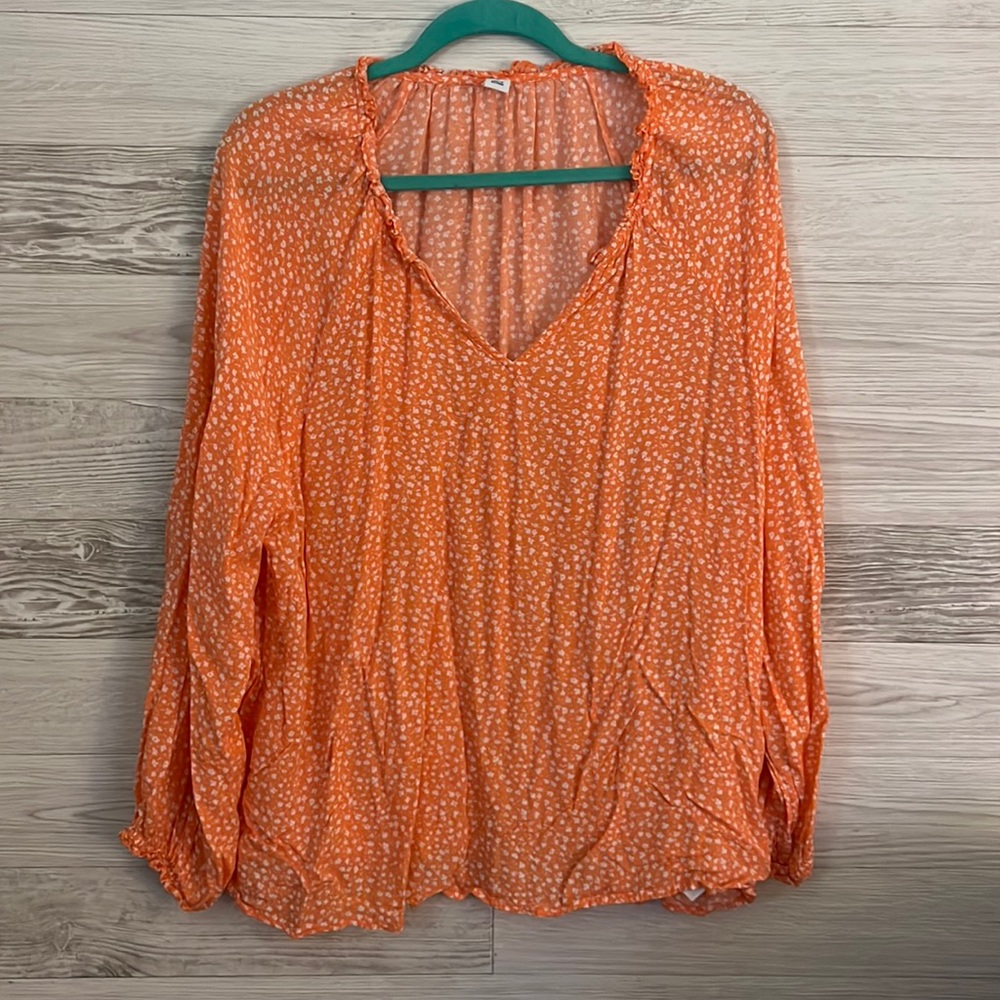 Old Navy Ditsy Floral Peasant Blouse Size XL